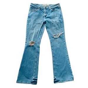 Distressed Levis 518 Superlow Boot Cut Jeans